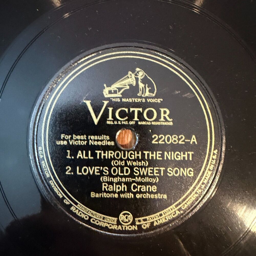 Victor 22082 Ralph Crane Auld Lang Syne Annie Laurie 1929 78 RPM Tested
